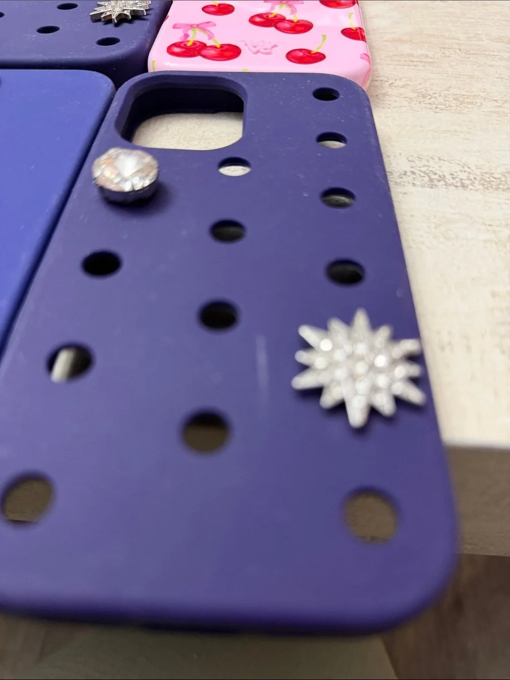 Purple and Pink Decorative Phone Case Set - Unbranded. Style unknown